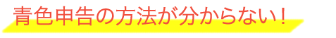 青色申告の方法が分からない！